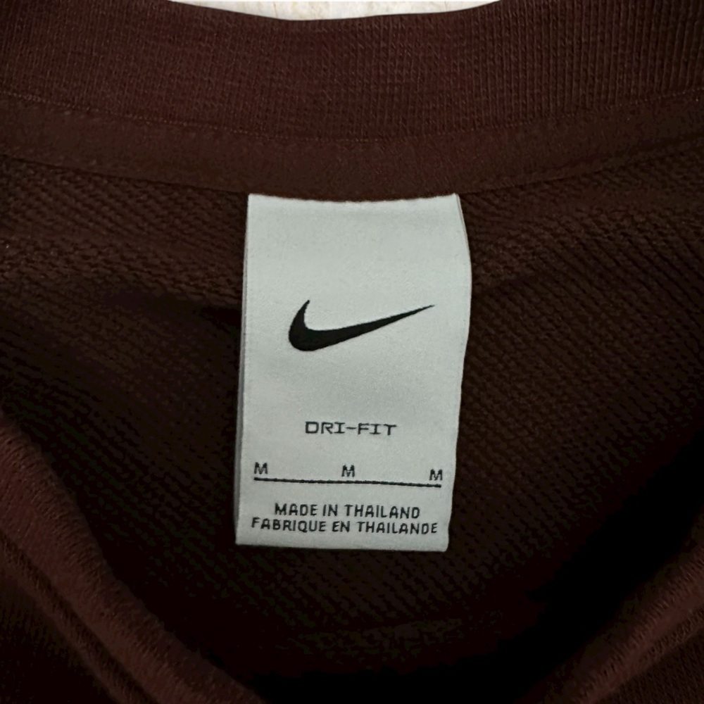 Nike Women’s Brown Cotton Dri-Fit Cropped Crewne Sweatshirt Size M - Picture 4 of 8
